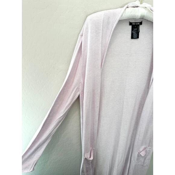 NIC + ZOË Light Purple Cotton Cashmere Blend Lightweight Sweater Duster - Picture 2 of 6